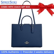 Coach Handbag In Gift Box Maggie Tote Bag Deep Blue Dark blue # CY666
