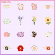 Flower Series Enamel Pins Sakura Wing Lily Sunflower Blossom Brooches Bag Lapel Pin Badge Jewelry Gi