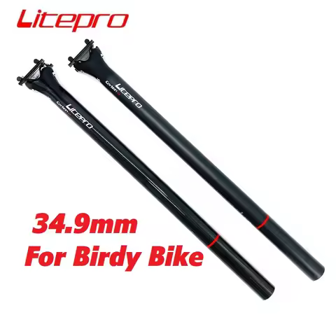 Litepro Bicycle Ultralight Carbon Fiber Seatpost 34.9mm 580mm For Birdy Folding Bike Seat Post Bicyc