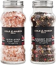 Cole &amp; Mason Luxury Gift Salt &amp; Pepper Refill - Himalayan Pink Salt &amp; Gourmet Peppercorns - Grinder Refills for Kitchen Accessories
