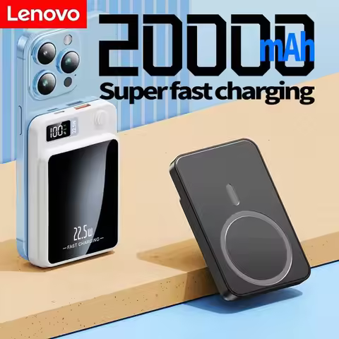 Lenovo 100000mAh Magnetic Powerbank Magnetic Power Bank Wireless Fast Charger For iPhone Backup batt