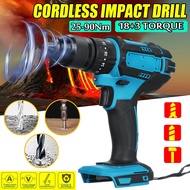18V Cordless Electric Impact Drill, 2 Speed Power Tool Screwdriver Adapted to 18V Makita Battery