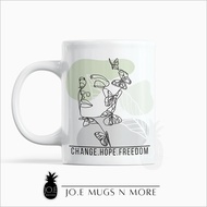 M197 JO.E CUSTOM NAME WOMEN – CHANGE HOPE FREEDOM 2 MUG CUP PERSONALISED. GIFT