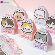 Desk Calendar Cat Series Cute Cartoon Mini Carry-on Calendar Record Pin Card Desk Calendar cloud1