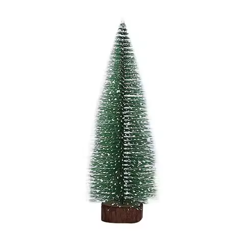 Desktop Xams Trees Ornaments with Wooden Base Bottle Brush Trees Small Artificial Trees for Xmas Hol