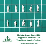1:200 Scale Human Miniature - Figure - White Person Model Cream/