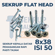 FLAT HEAD SCREW 8X38 (3.8cm) (Contents 50 pieces) SDS fh - Flat Head Screw GRC Screw/ Flat Head Bolt