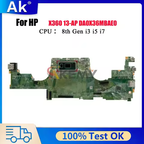 DA0X36MBAE0 Laptop Motherboard For HP Spectre X360 13-AP With i5 i7 8th Gen CPU 8GB 16GB RAM L37640-