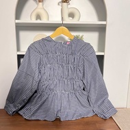 Cheries Blouse Dada Kerut Motif Kotak - Atasan Wanita Cantik Casual