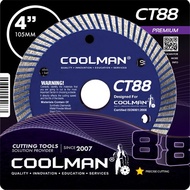 COOLMAN CT88 4" 105MM DIAMOND CUTTING DISC / THIN TURBO RIM BLADE