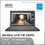 MSI Modern 14 B11M-652PH (Carbon Gray) Laptop - Intel Core i5-1155G7 / 14-inch FHD Display / 8GB DDR