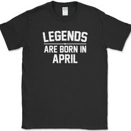 Legends Are Born In April T-Shirt Funny Birthday Gift Humor Text Tee