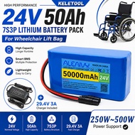24V 50000mAh Lithium Battery Pack 7S3P 18650 Cell 29.4V 2A Charger Safe BMS Protection Power Supply 