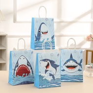 6Pcs Shark Theme Candy Box Favor Cookie Gift Bag with Stickers Kids Ocean Animal Birthday Party Decor Baby Shower Supplies