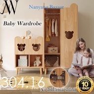 Wardrobe Bedroom Simple Assembly Kids Cupboard Solid Wood Bedroom Baby Wardrobe 2 Door Storage Wardr
