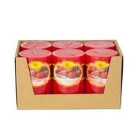 Tray of 6 round scented candles D5H8 Miss Candle FtraMart (Red, strawberry scent)