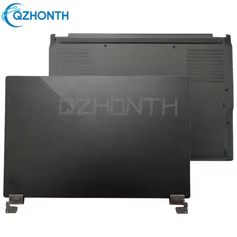New (Black) For ASUS ROG Flow X16 GV601 GV601V GV601RM LCD Back Cover+Hinges / Bottom Case