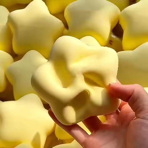 Kawaii Star Flower Squishy TPR Wet Soft Suction Pinch Slow Rising Sensory Fidget Anti-Anxiety Vent G