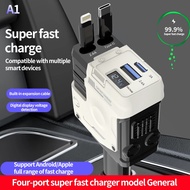 67W Super Car Charger Type-C Dual Interface+PD Phone Charger 12V-24V Digital Display Charger Car Ada