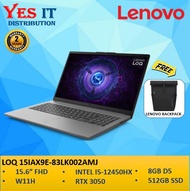 LENOVO LOQ 15IAX9E-83LK002AMJ 15.6" (i5-12450HX 8GB 512GB SSD RTX3050 6GB 15.6" FHD IPS Win11H) Gami