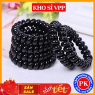 XO Black spring hair tie, twisted spring plain black hair tie, hair elastic, hair accessory E2001