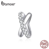 BAMOER Simple Circle In Circle Charm Fit For Original Bangle Diy 925 Silver BSC214