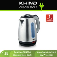 Khind 1.8L Stainless Steel Electric Jug Kettle