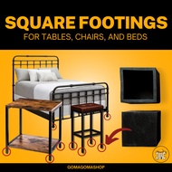 Square Rubber Footings Outer Tubular 1x1, 1 1/2 X 1 1/2, 2x2 1x2 3/4 Tables, Chairs & Bed Foot Cover