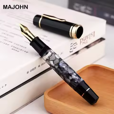 Majohn P139 Piston Resin Fountain Pen Large Capacity #8 F/M All Brass Piston System Writing Gift Pen