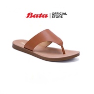 Bata บาจา รองเท้าแตะส้นแบน รองเท้าแตะแฟลต รองเท้าแตะลำลองแบบหนีบ สำหรับผู้หญิง รุ่น Leo สีน้ำตาล 5714656