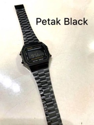 Ladies Digital Watch Stainless Steel Petak Black