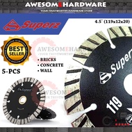 (5PCS) SUPERZ 119 4.5" 4.5 INCH 119x12x20MM DRY CUTTING WALL DISC BLADE