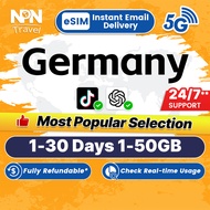 Germany eSIM Ultra 1-30Days 1-50GB 5G/4G Data | Instant 24h Email Delivery |High Speed Travel Data G