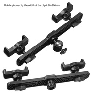 Live crossbar multi-camera accessories adjustable cell phone clip live fixed clip two-camera tripod 