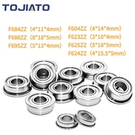 4pcs Flange Bearing Ball Bearings F604ZZ F623ZZ F624ZZ F625ZZ F688ZZ F684ZZ F695ZZ 3D Printer Parts 
