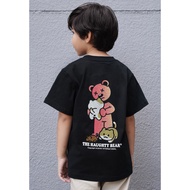OHNII KIDS: CAT HAUGHTY BEAR KIDS TEE (BLACK)