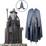 เดอะลอร์ดออฟเดอะริงฮอบบิทเสื้อคลุมแบบบาง Gandalf Wizard ชุดคอสเพลย์ผู้หญิงหมวก & หมวก