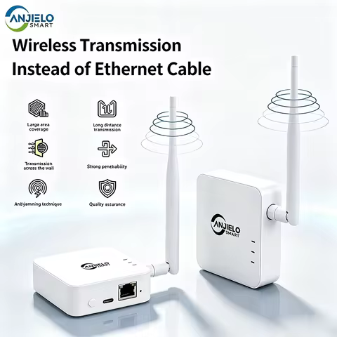 ANJIELO WIFI Halow Standard Network Bridge Wireless Access Point for IP Cameras Desktop PC Computer 