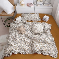 {Chaoku clothing} Korean Vintage Floral Printed Ruffled Cotton Baby Duvet Cover Kids Children Infant Cot Crib Duvet Covers Quilt Cover Bedding