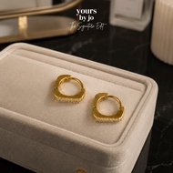 Yours by Jo Designer Piece S925 Sterling Silver Gold Square Hoop Earrings