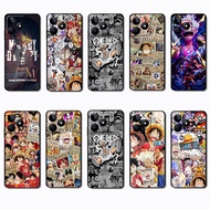 for Realme C51S C67 C68 C63 C61 P1 Note 50 Monkey D. Luffy Business Black Border TPU Case | Low-Key 