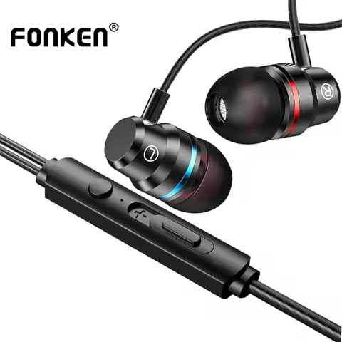 FONKEN 3.5mm Inear Earphone Wired Control Earbud With Mic Gaming Headset For Xiaomi Smart Phone Earp