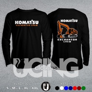 Komatsu Excavator Crew Long Sleeve Heavy Equipment T-Shirt Distro T-Shirt