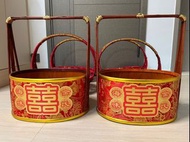 「堅尼地城站交收 / 揸車自取都可以」總共六個籃 「 囍字籃x2 + 紅色籃x4」 結婚 過大利籃 幸福傳承 結婚用品 結婚物資 wedding 囍字提籃 囍字紅色提籃 幸福傳承 金氏 幸福承傳 六式
