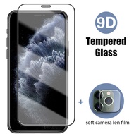 2 in 1 Tempered glass film iPhone 11 12 Pro Max 12 mini X XS Max XR 6 6s 7 8 Plus SE 2020 9D Full sc