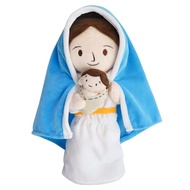 Yelakey Virgin Mary Plush Doll, Mother Mary Holding Baby Jesus Guardian Stuffed Animal, The Blessed 