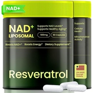 NMNH Supplement Alternative, NAD Nicotinamide Riboside Resveratrol, Liposomal NAD + Resveratrol, 30-