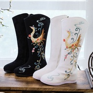 Boots 2023 Hanfu Embroidered Cloth Shoes High Boots Plus Velvet Ethnic Style Square Dance Boots Long Boots 2023 Hanfu Embroidered Cloth Shoes High Boots Plus Velvet Ethnic Style Square Dance Boots 3.15