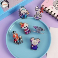 AHOUR 8Pcs Comic Mini Paper Clip, PP Clip Acrylic Cartoon Cute Clip, Funny Note Clip Stationery Scho