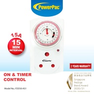 PowerPac 24 hrs Timer, 15 amp Timer, Timer Mechanical plug for Air Con (FDD50-AS1)